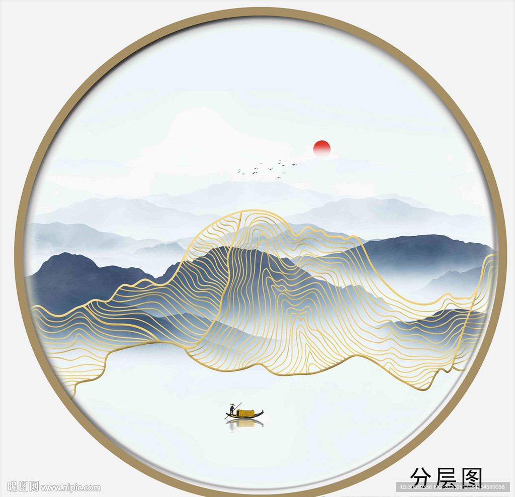 线条山水