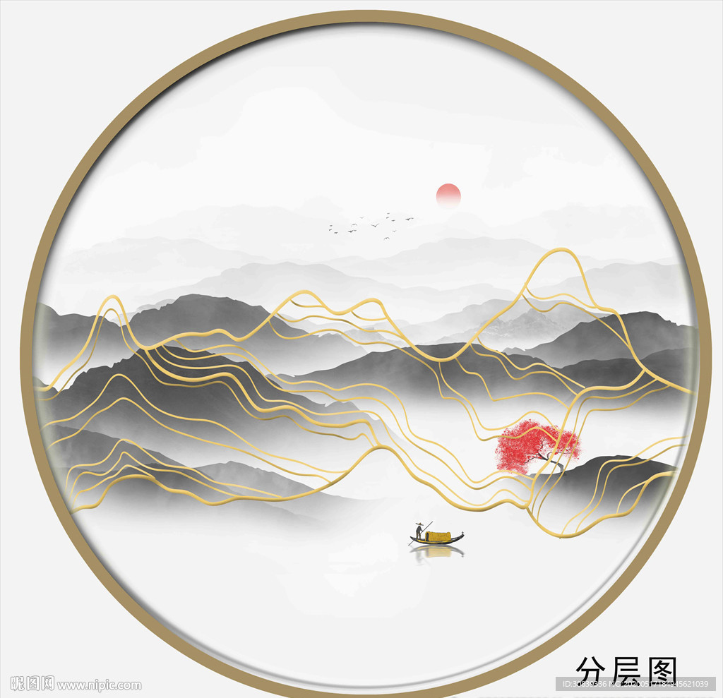 线条山水