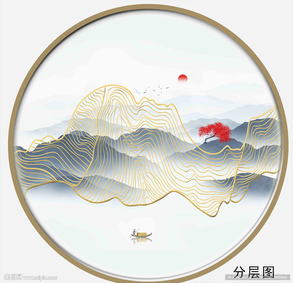 线条山水
