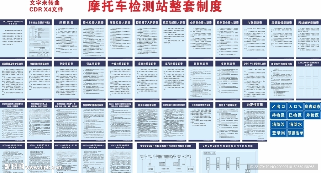 摩托车检测站制度牌