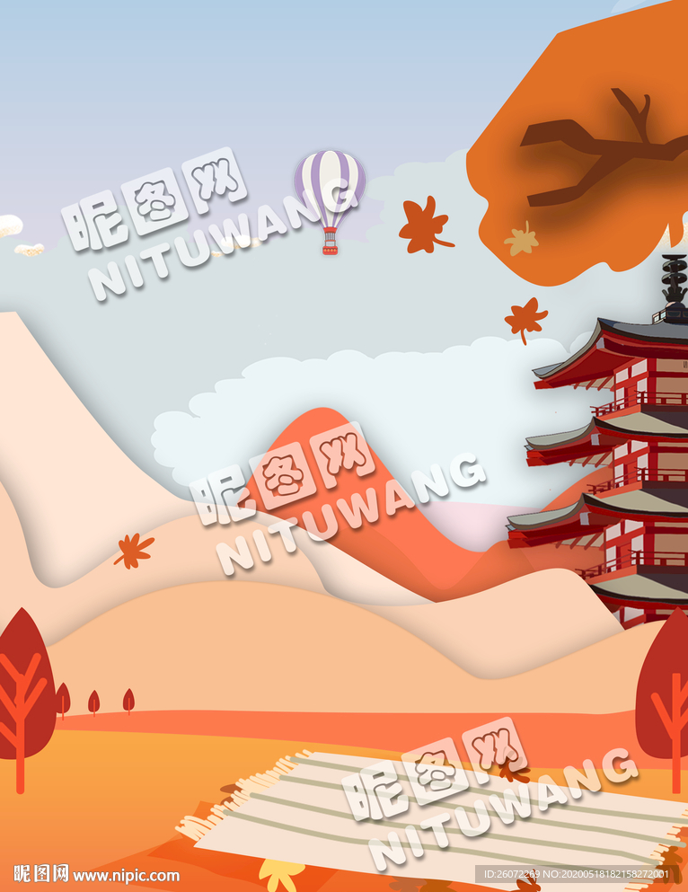 唯美手绘秋天插画