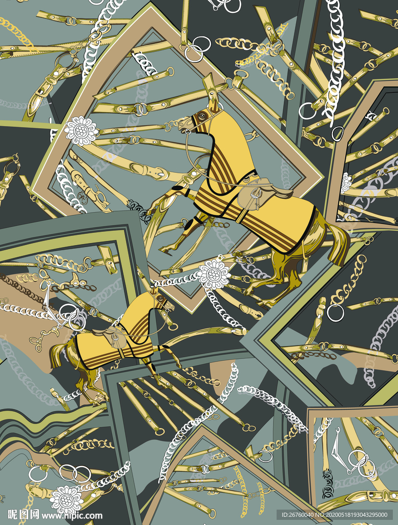 大牌 方巾 数码印花