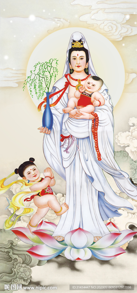 观音送子装饰画