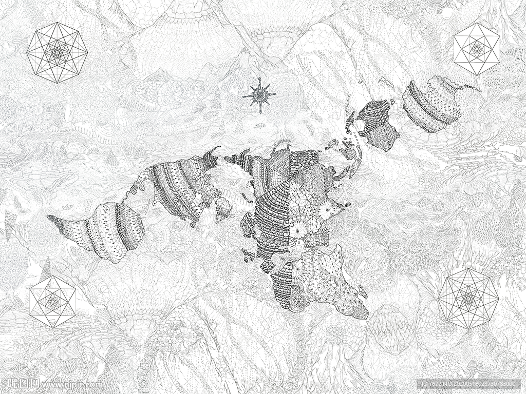 欧式简约线条几何图形装饰画