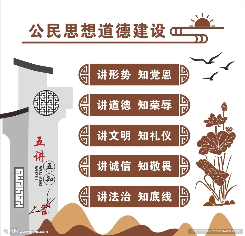 五讲五知文化墙