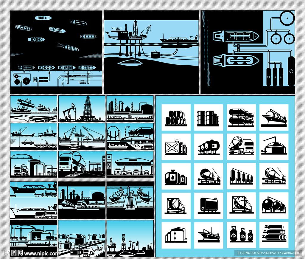 矢量海洋石油燃气工业系列