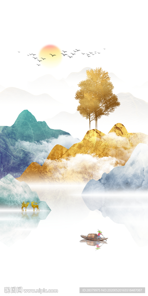 大理石纹山水晶瓷玄关装饰画