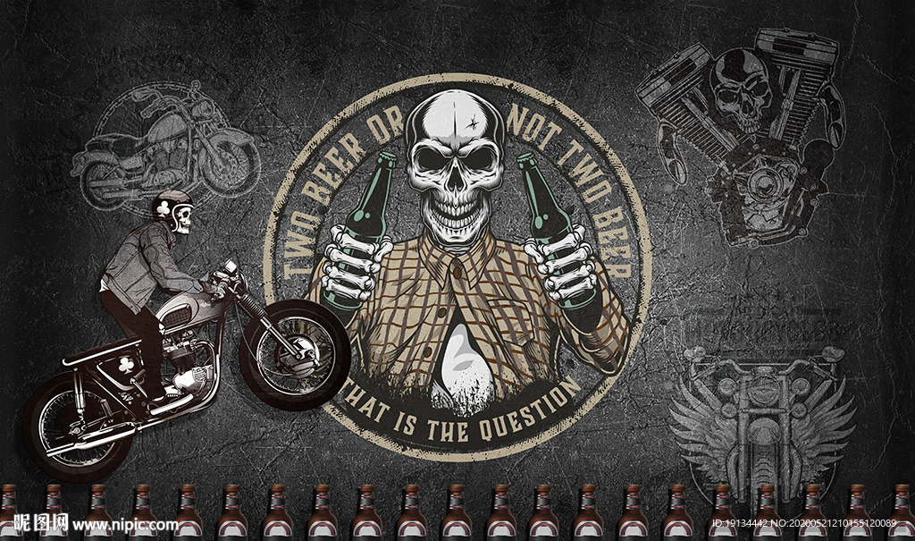 欧美风复古工装背景墙