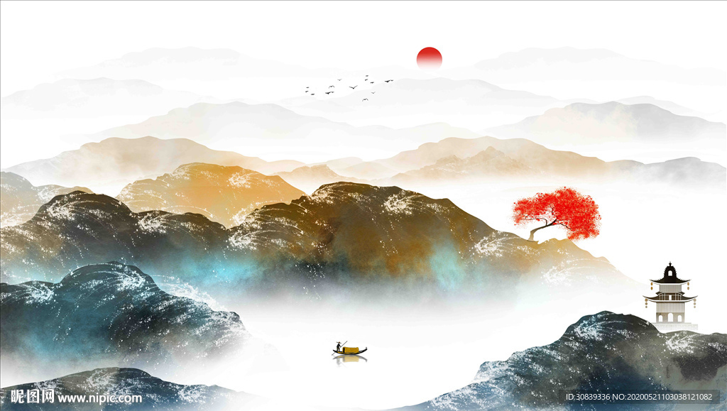 水墨山水画