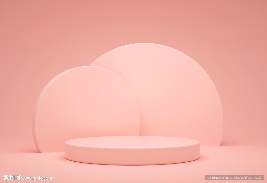 粉色清新立体几何背景产品展台