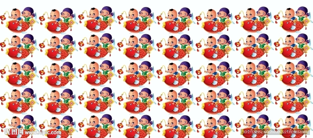 游动的鱼装饰图案