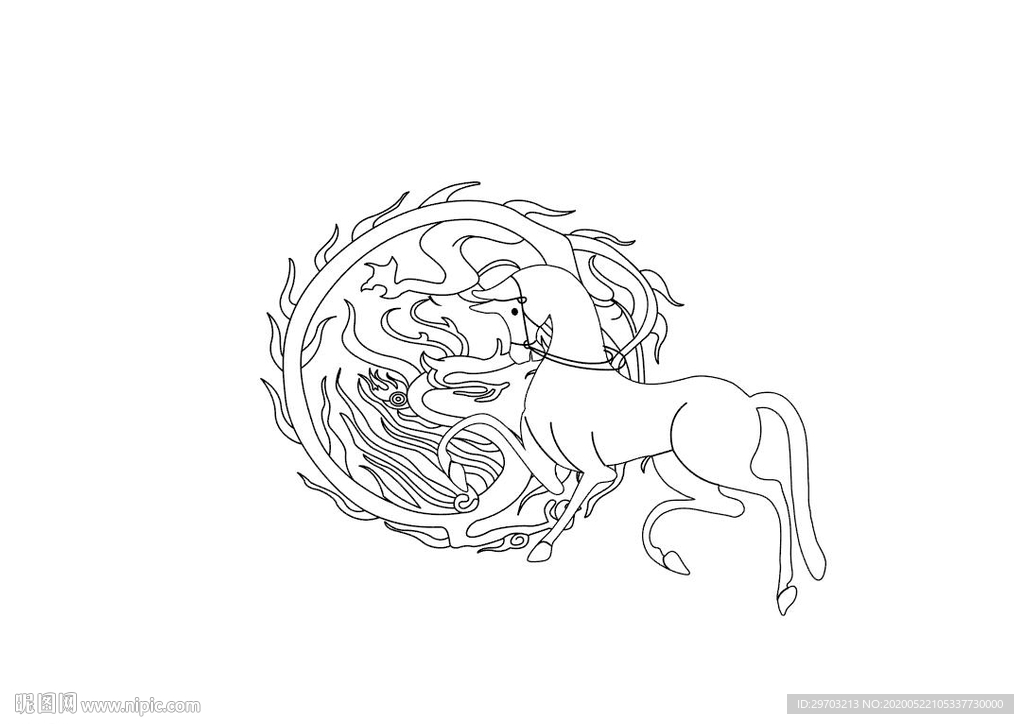 龙马窗花