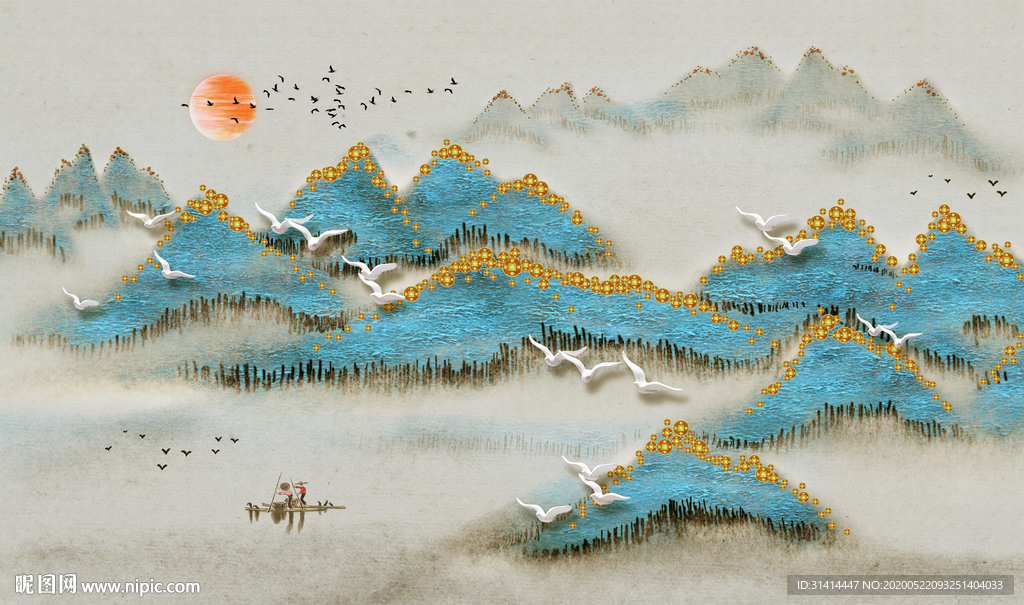 新中式山水装饰画