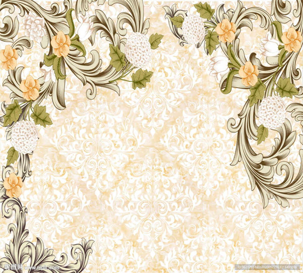 背景墙图片欧式花纹