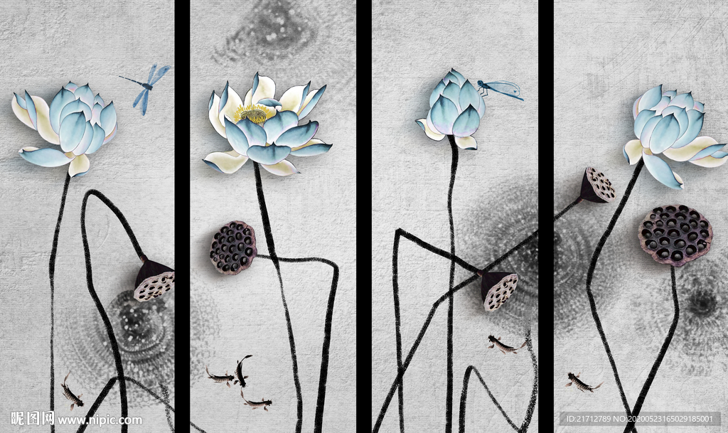 荷花装饰画