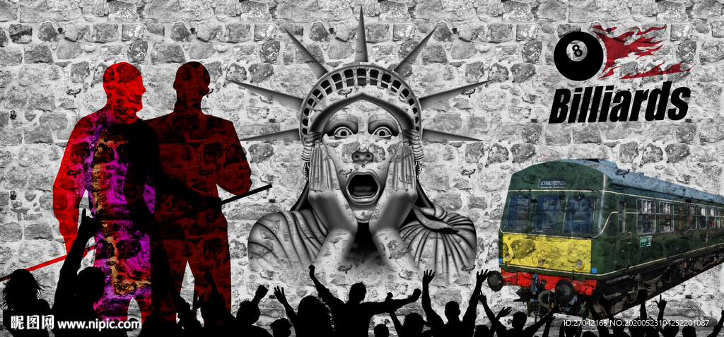 台球文化墙 桌球文化墙 形象墙