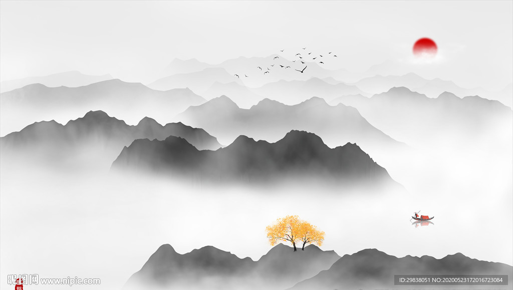 禅意水墨画