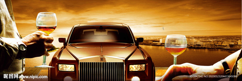 男人与车 背景画