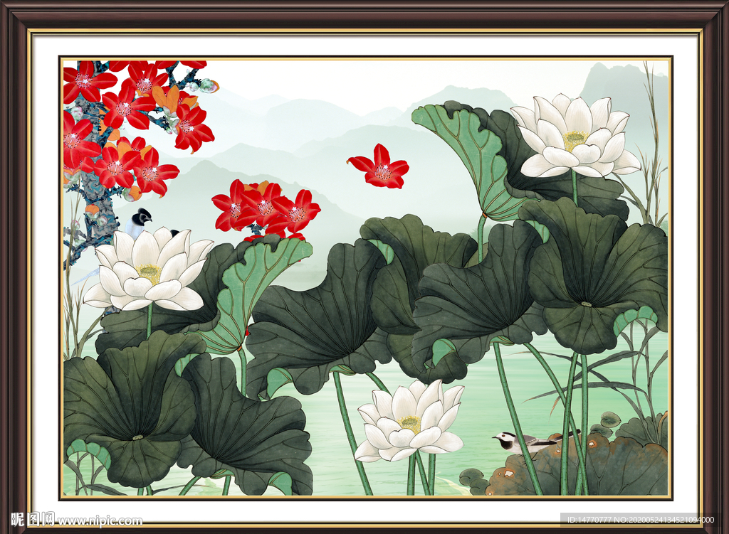 国画荷花