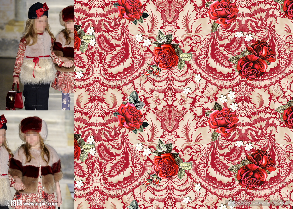 欧美女童服装图案