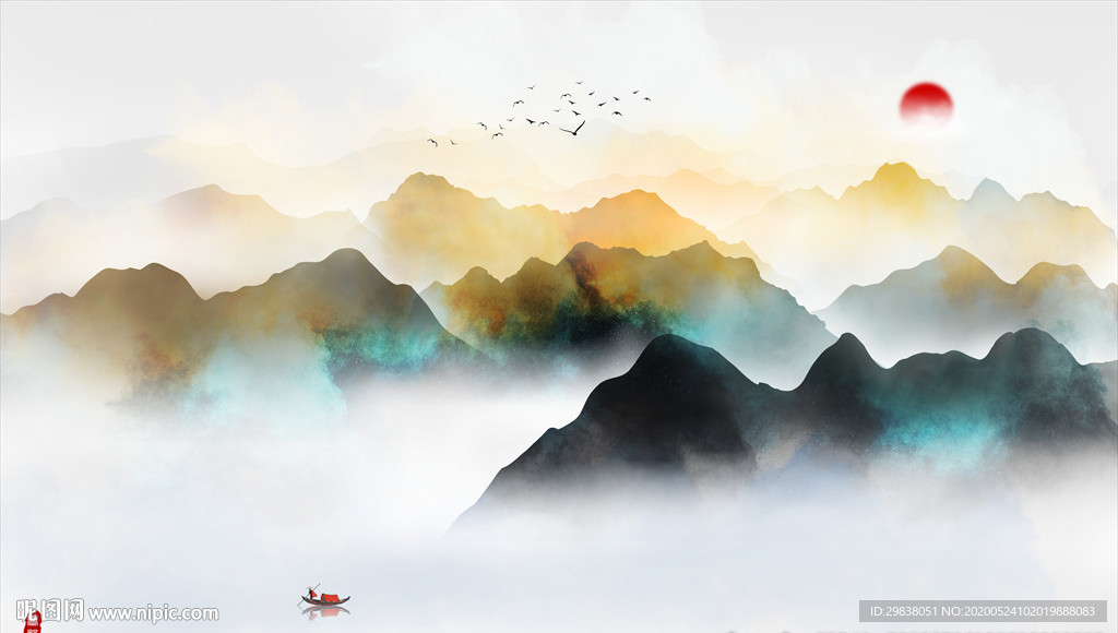 抽象水墨山水