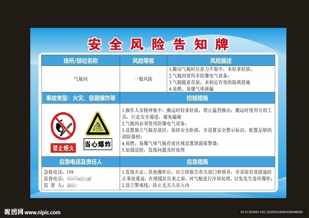 安全风险告知牌