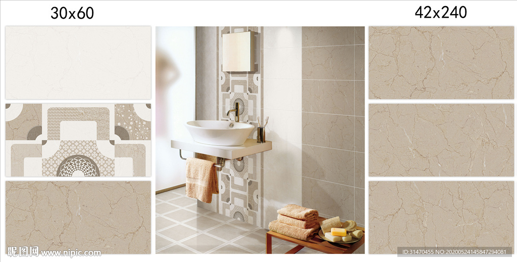 大理石瓷片配套通道分色