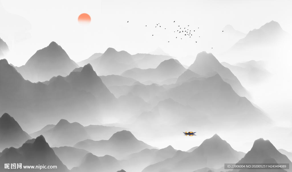 山水画 山水 水墨山水