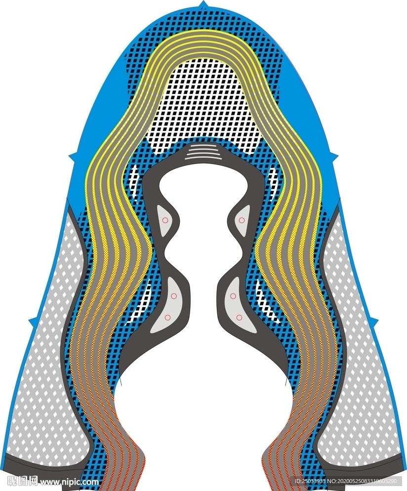 鞋面飞织胶印主图矢量图