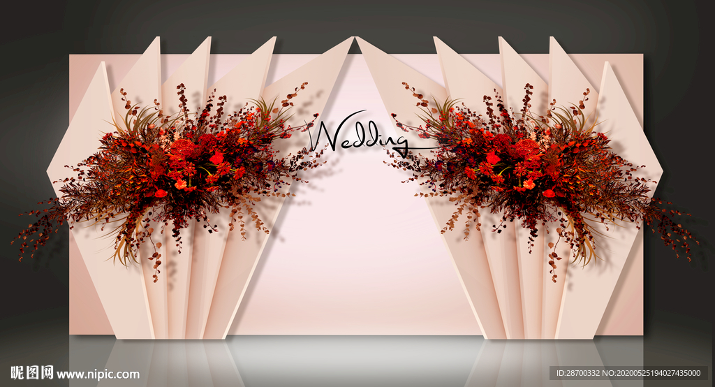 粉色简约婚礼效果图