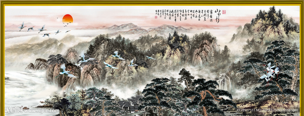 原创水墨山水风景画装饰画