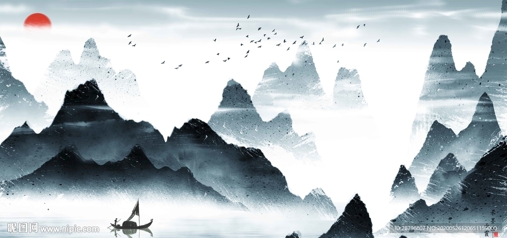 中国风水墨山水画