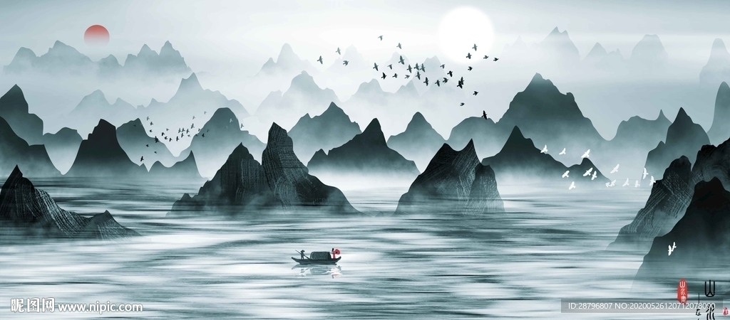 中国风水墨山水画