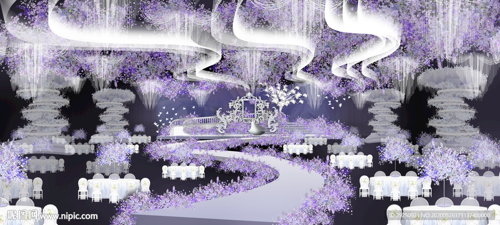紫色梦幻婚礼效果图
