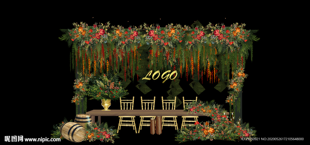 原木色婚礼效果图