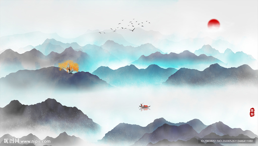水墨山水画