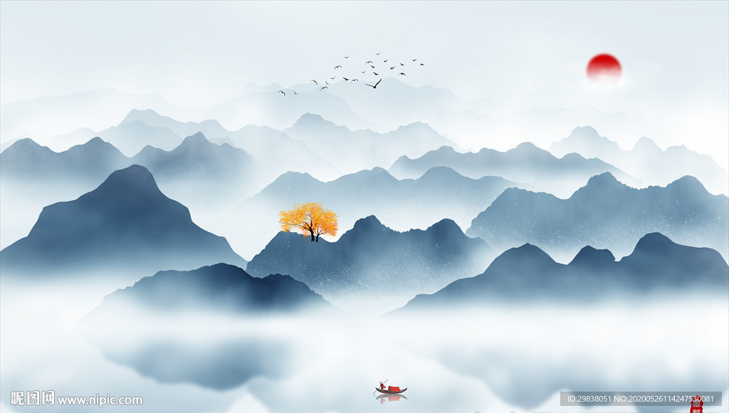 水墨山水画