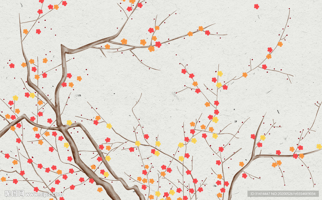 新中式花鸟背景墙