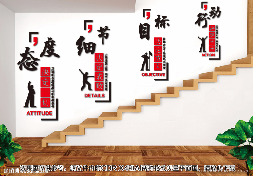 企业楼梯励志文化墙