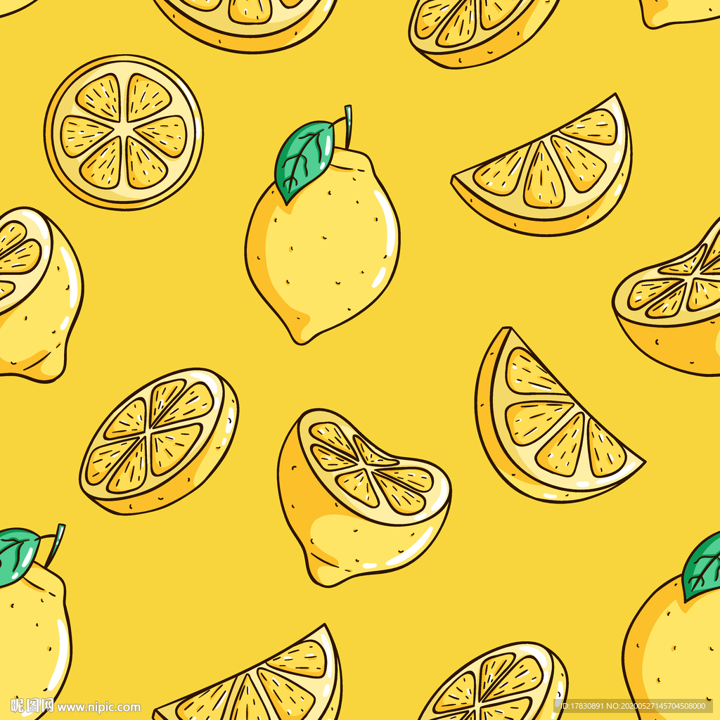柠檬手绘插画