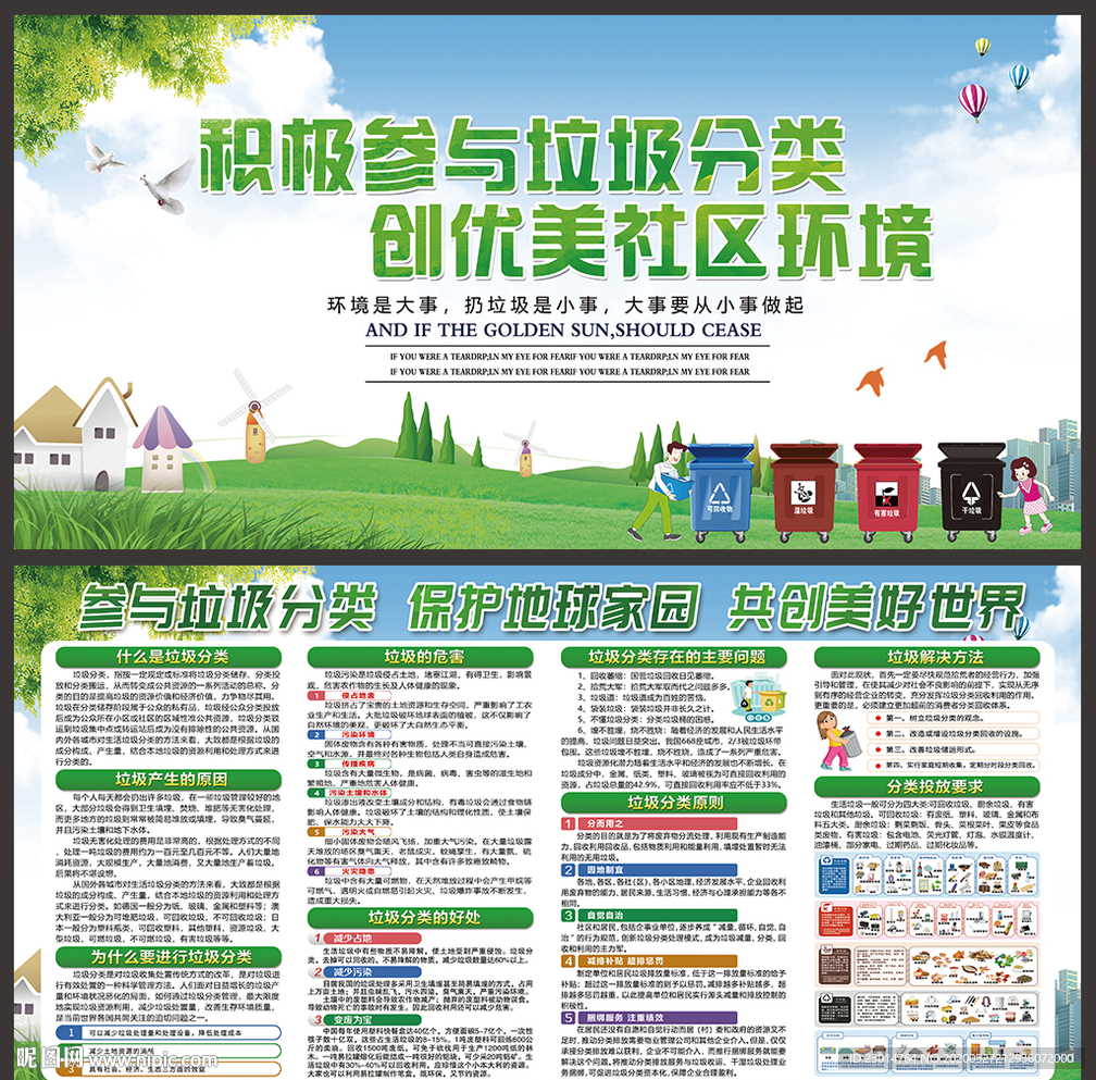垃圾分类宣传栏 垃圾分类展板