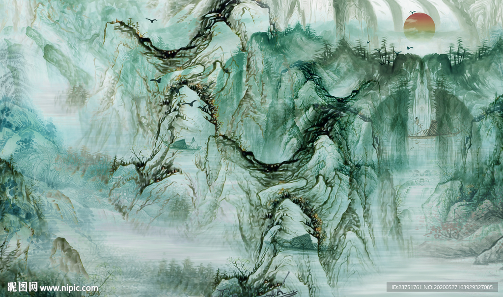 山水画纹理