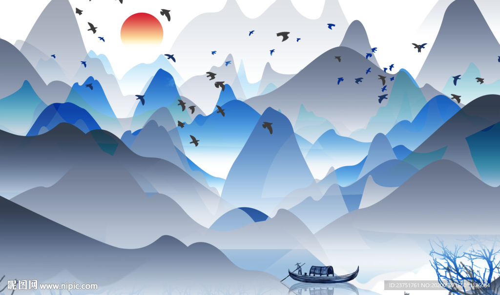 山水画纹理