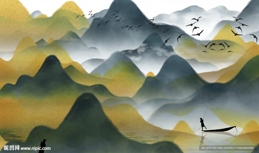 水墨山水画图