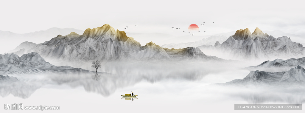 巨幅水墨山水画