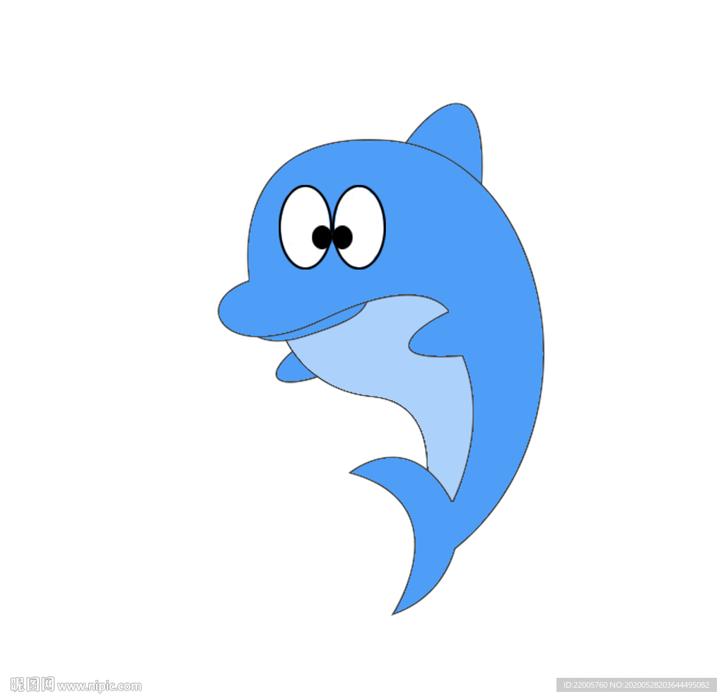 蓝色海豚简笔画图片