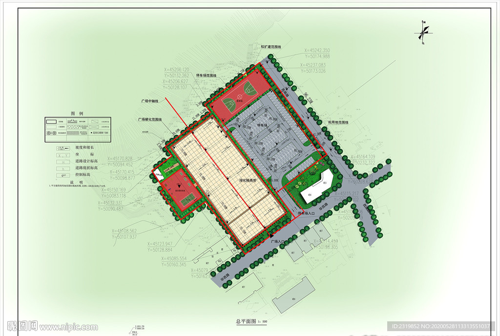 广场彩色总平面图