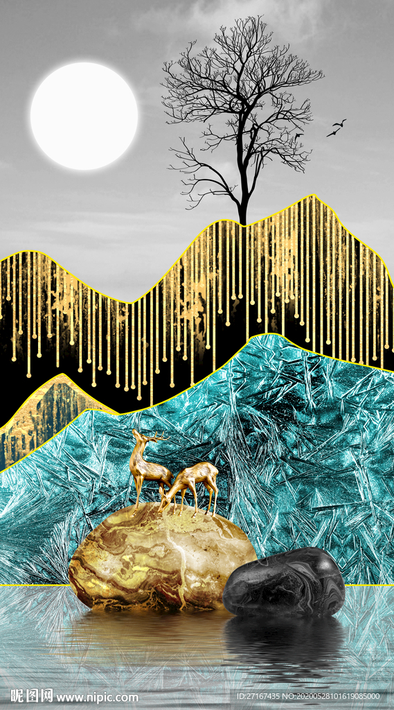 抽象玄关装饰画