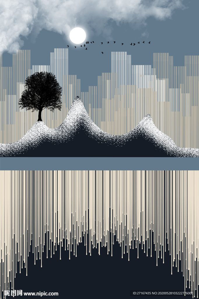 简约立体线条抽象风格