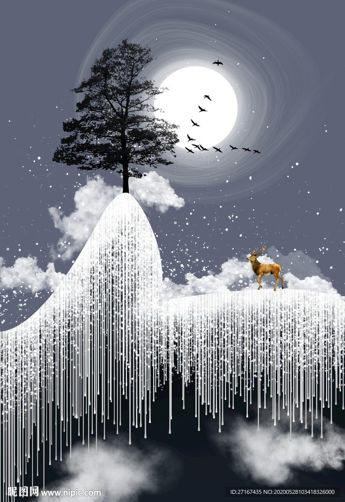 新中式简约流沙背景图